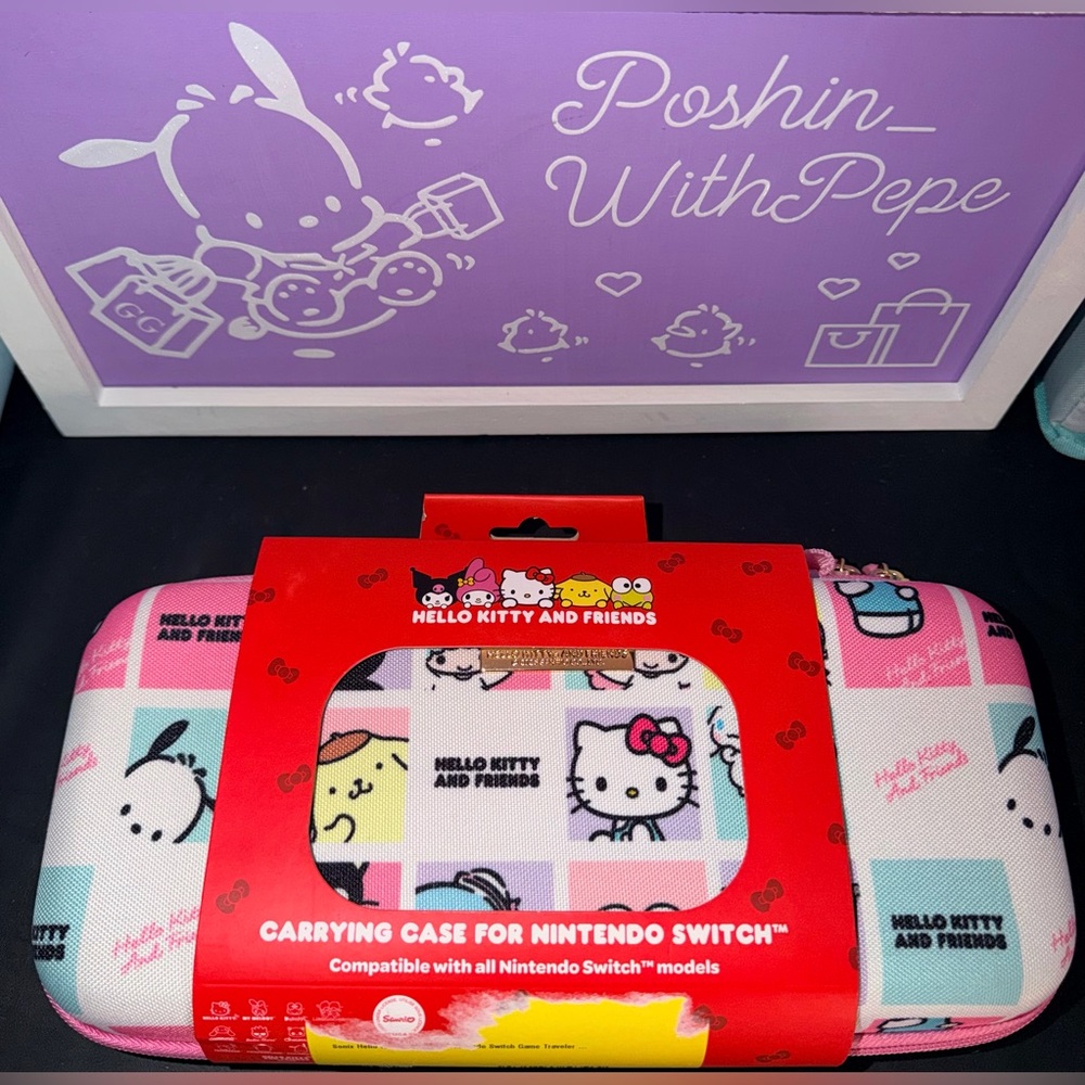 🎮NIB Sanrio Hello Kitty Nintendo Switch Carrying Case in multi characters print